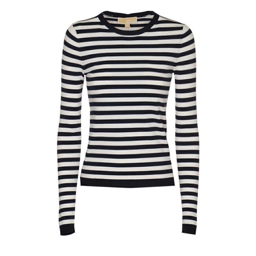 Michael Kors: Striped Crewneck T-shirt, Size Extra Small
